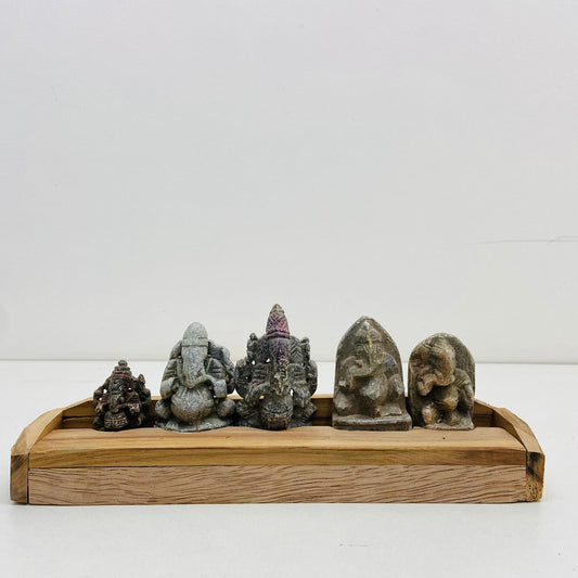 Set of Five piece Stone Ganesha Sculpture