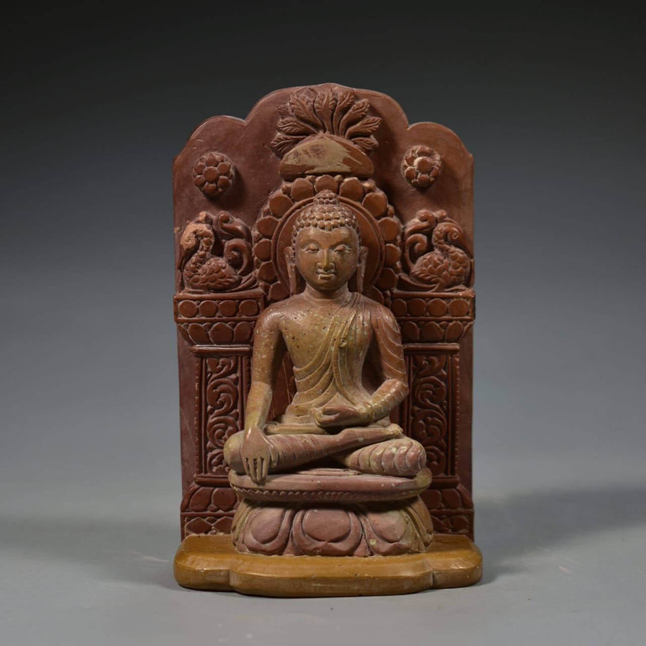 Handcarved Stone Seated Buddha