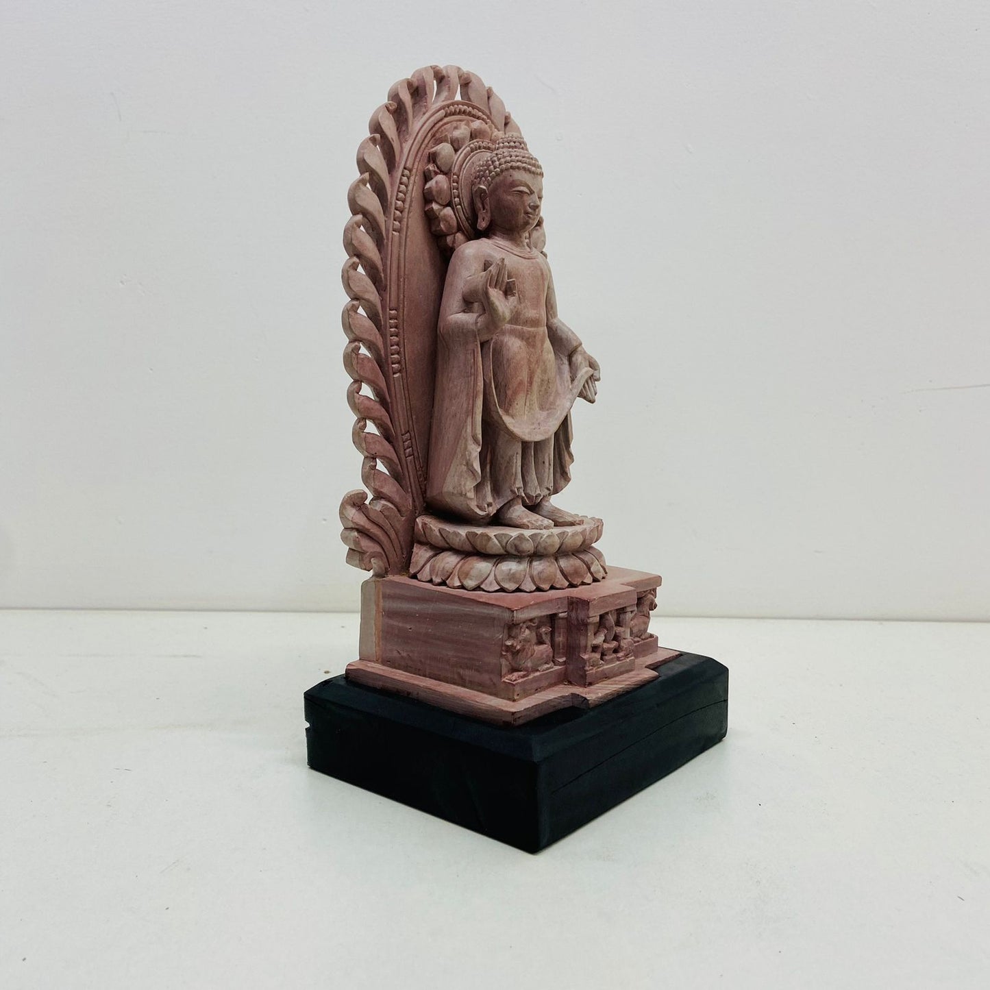 Handcarved standing stone buddha svulpture