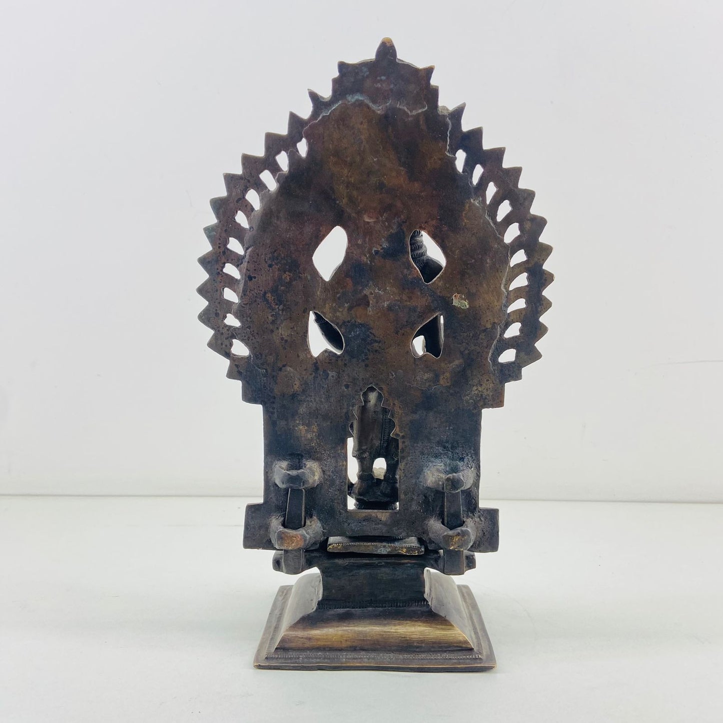 Brass standing Ganesha with detachable Prabhavali