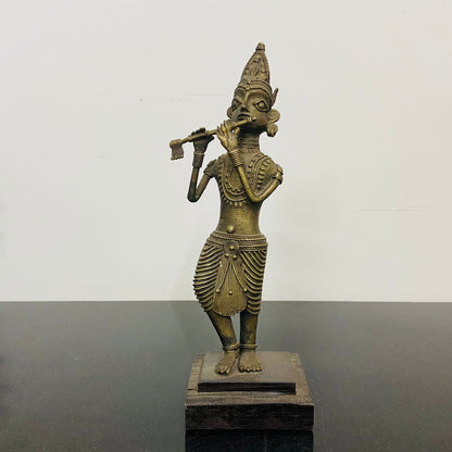 Handmaded Tribal art ( Dokhra art ) shri krishna, krishna statue, krishna idol, brass krishna idol