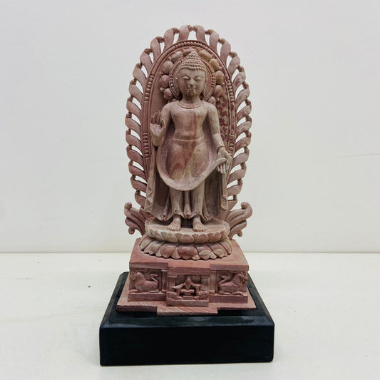 Handcarved standing stone buddha svulpture