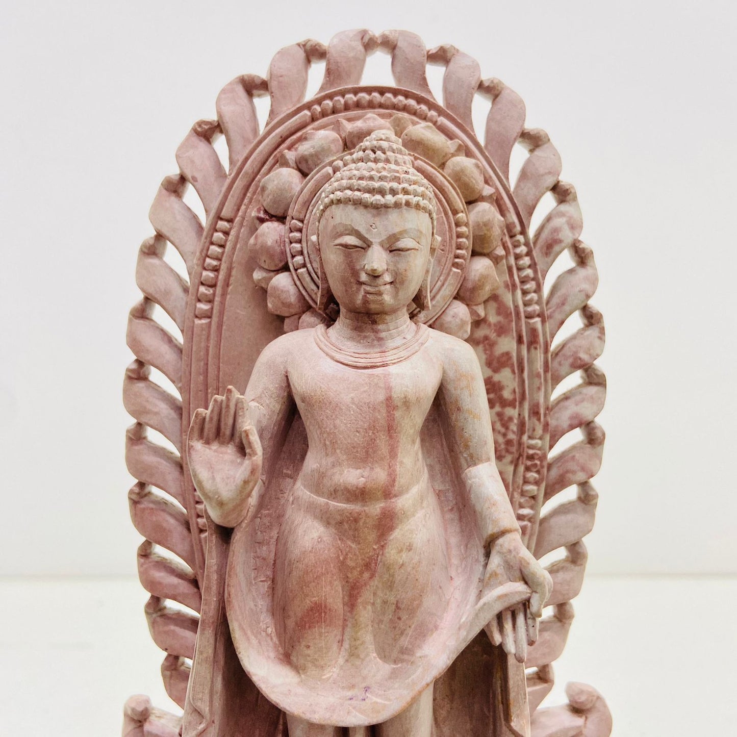 Handcarved standing stone buddha svulpture