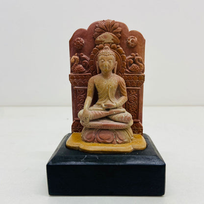 Handcarved Stone Seated Buddha