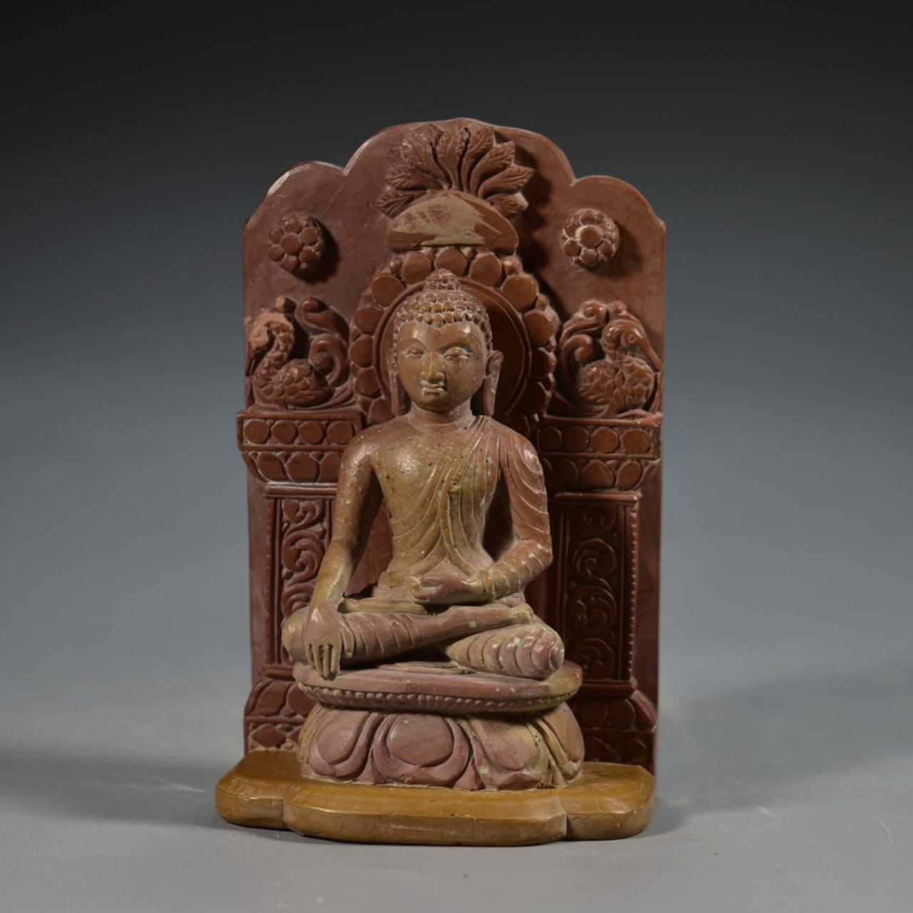 Handcarved Stone Seated Buddha