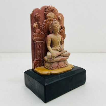 Handcarved Stone Seated Buddha