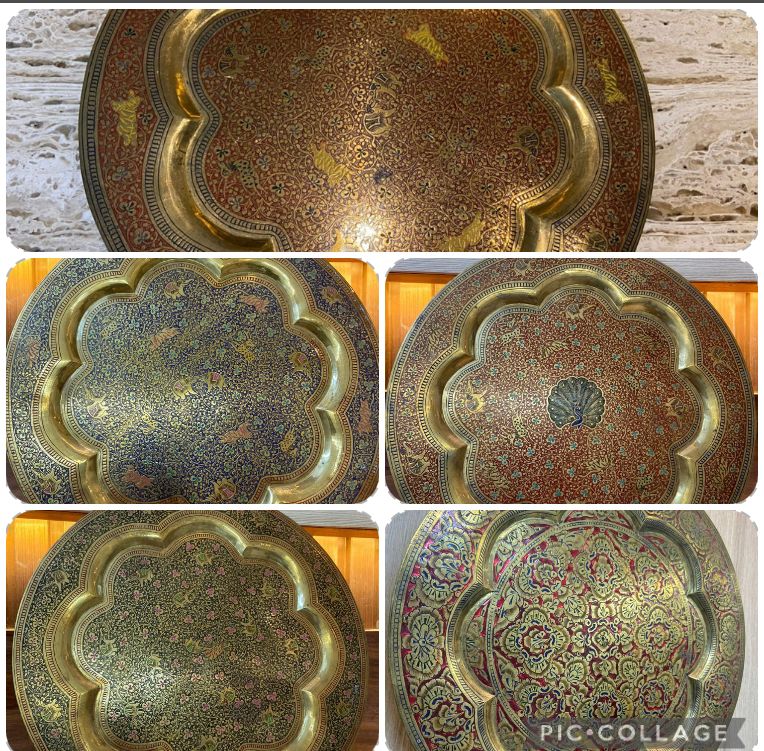 Handmade Meenakari Brass Wall Decorative Plates 10 inches – KhatiJi
