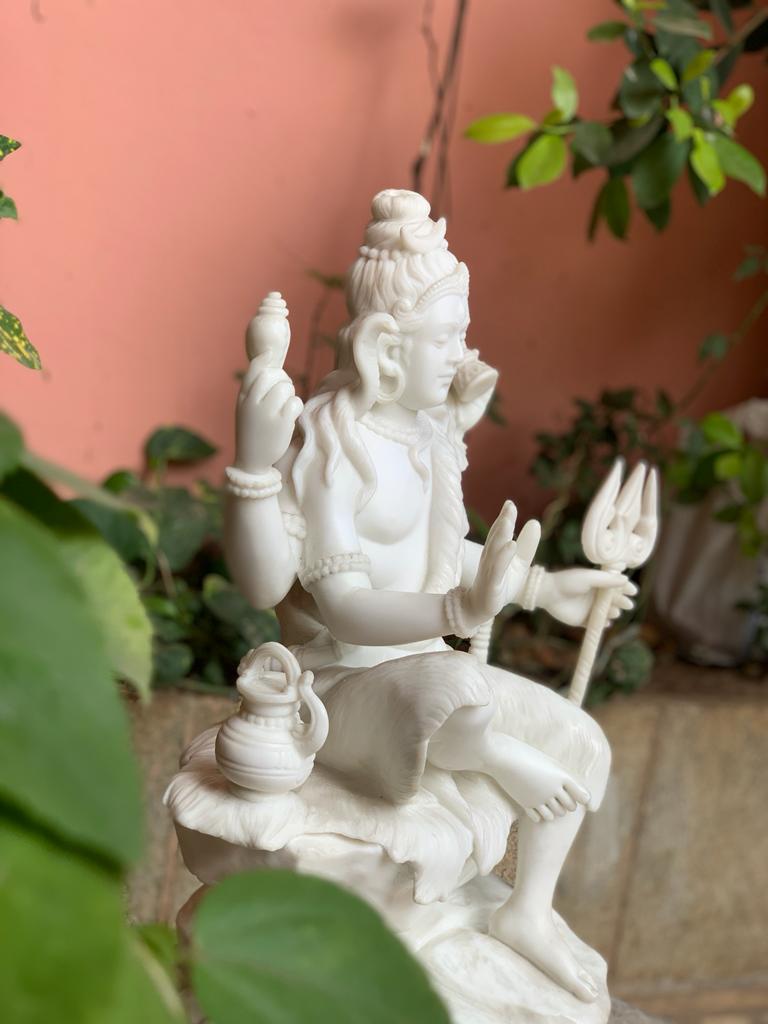 Very Fine Large Marble Dust Shiva Statue - KhatiJi