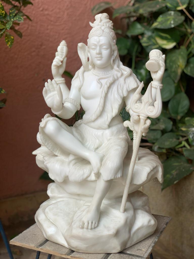 Very Fine Large Marble Dust Shiva Statue - KhatiJi