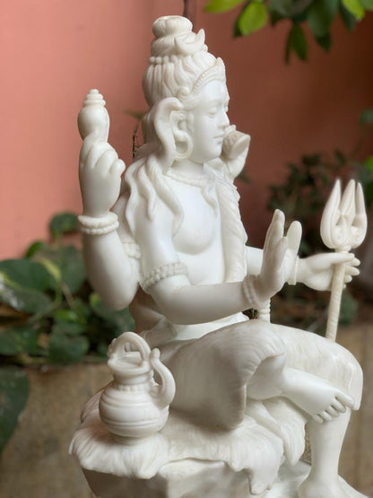 Very Fine Large Marble Dust Shiva Statue - KhatiJi