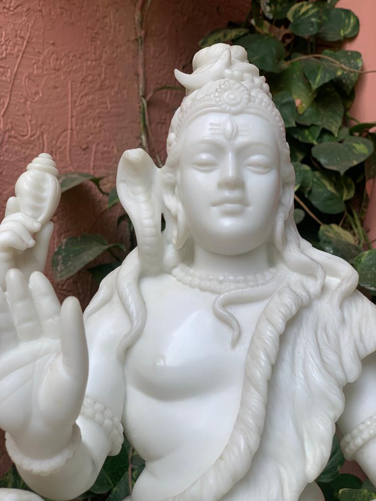 Very Fine Large Marble Dust Shiva Statue - KhatiJi