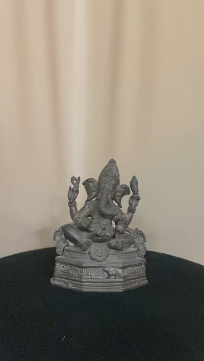 Indian Bronze Statue of Seated Ganesh Ji