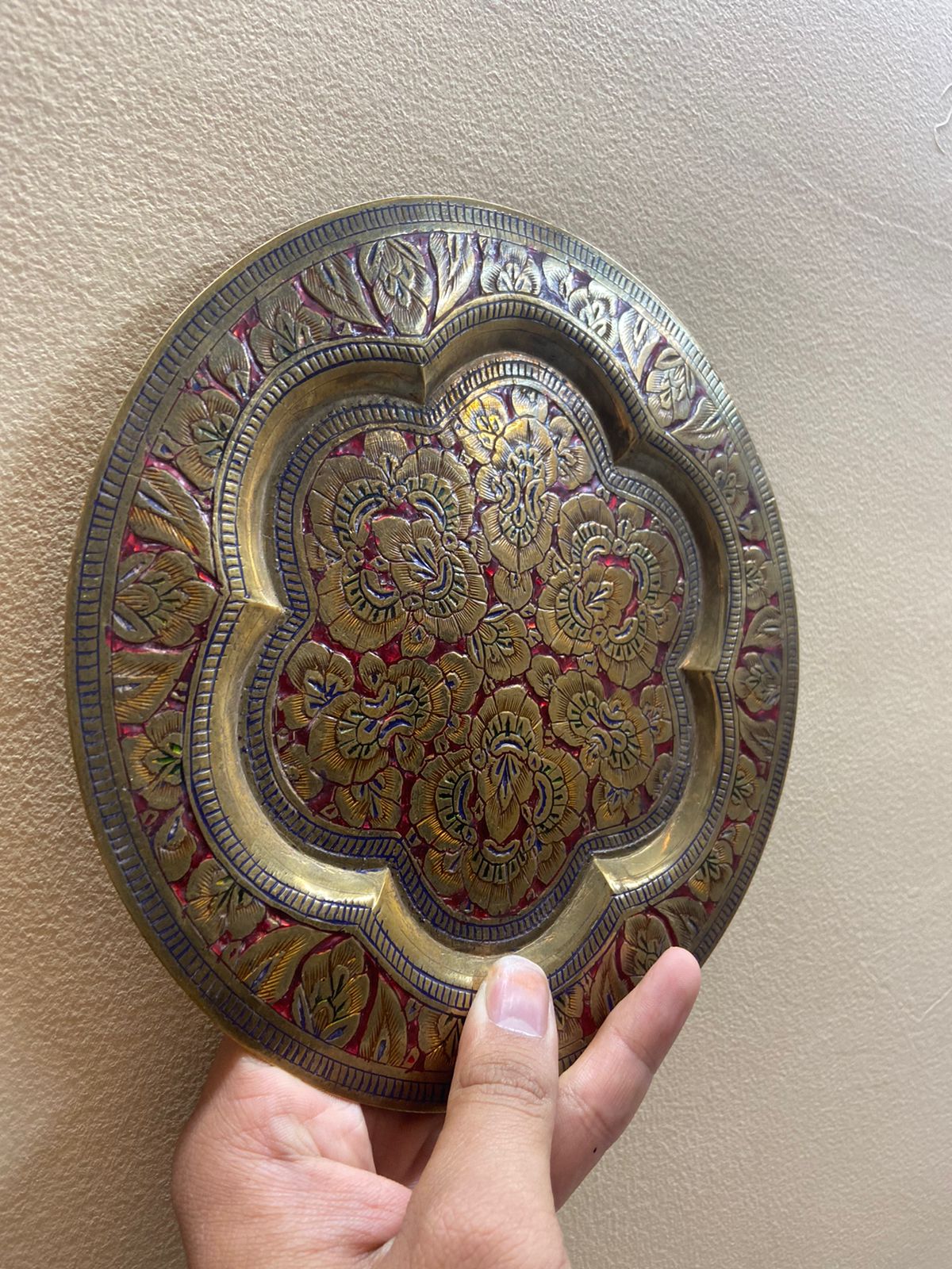 Handmade Meenakari Brass Wall Decorative Plates 8 inches