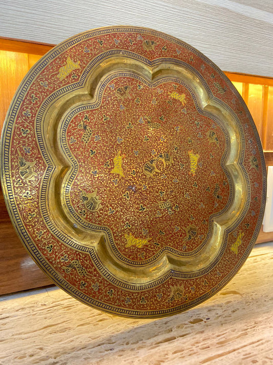 Meenakari Brass Plates 10" inches | Home Decor | Unique Art - KhatiJi