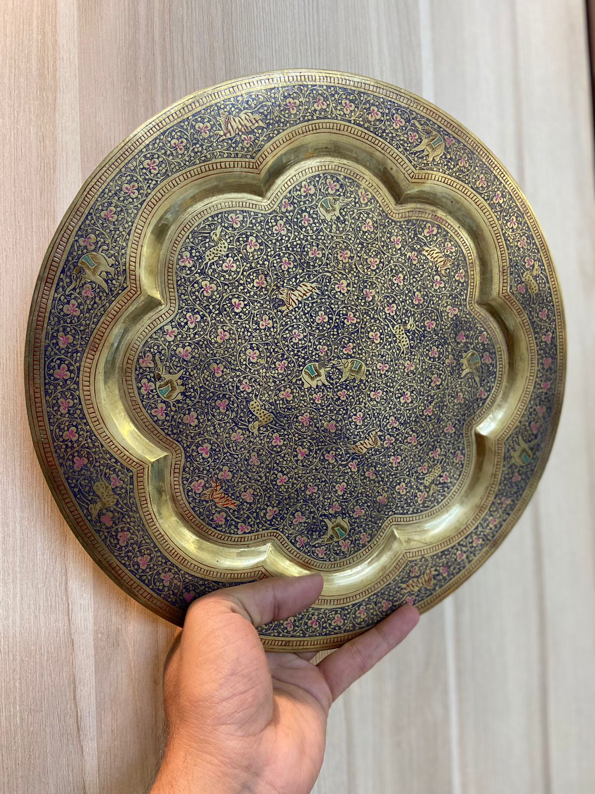 Handmade Meenakari Brass Wall Decorative Plates 12 inches