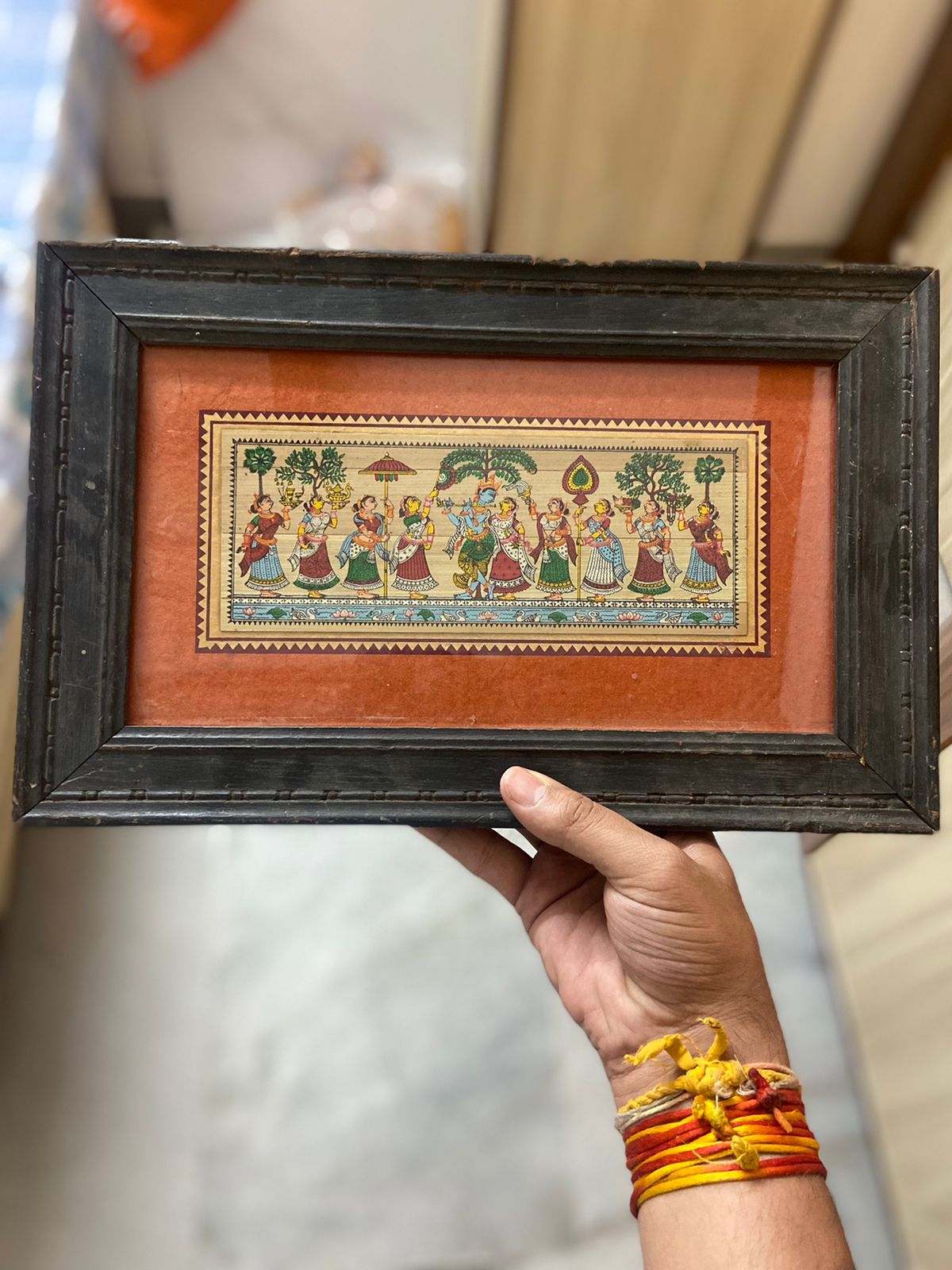 Vintage Krishna leela, RaasLeela, Home decor, Wall decor, Wall hanging painitng, Decorative, Gift to newly wed couple - KhatiJi