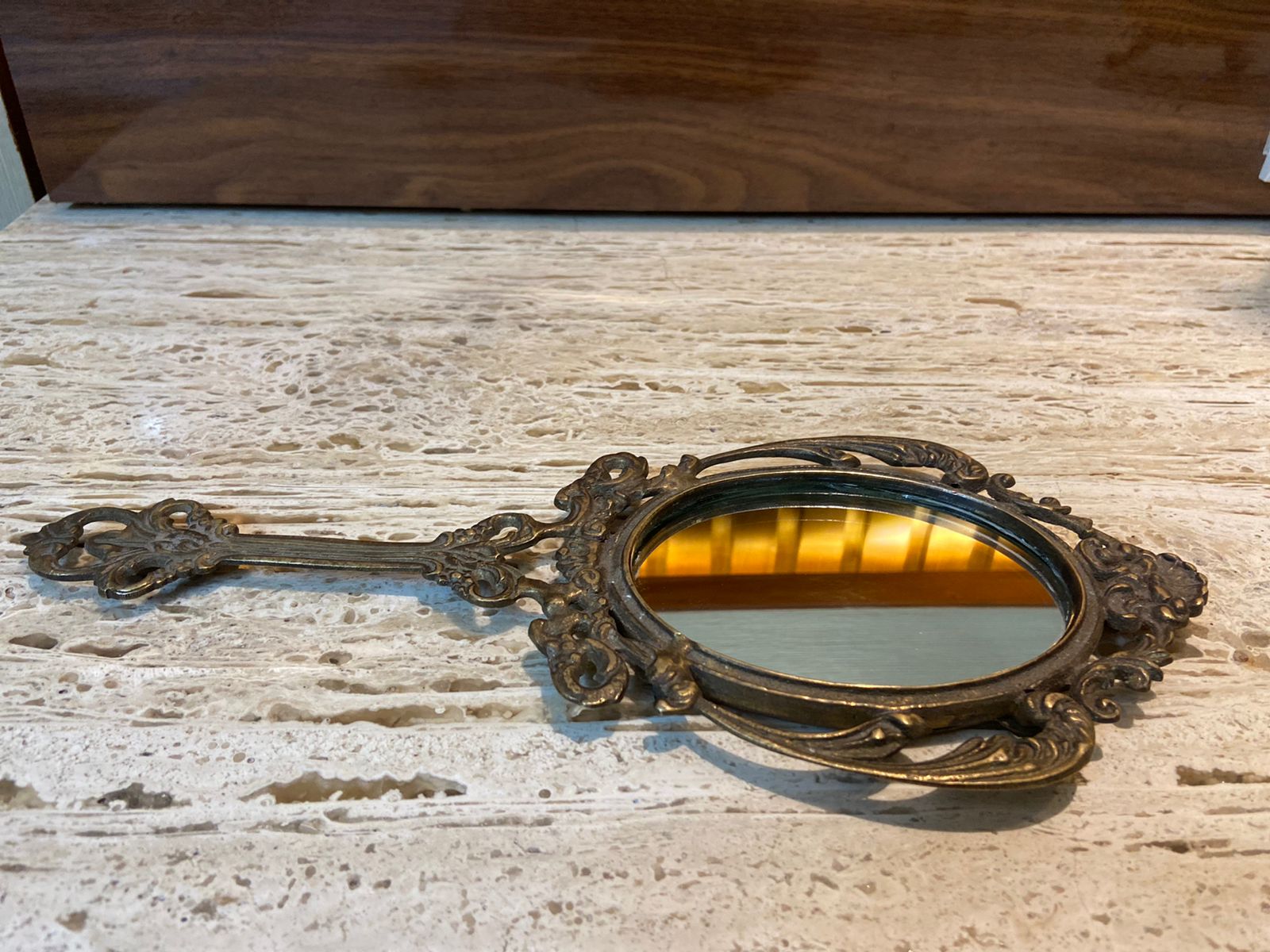 Beautifully casted Brass Mirror Set ( Hand Mirror & Table Mirror)
