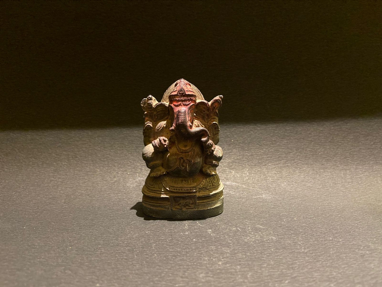 Vintage Black Stone Small Size Stone Ganesh Ji, Hindu God, Stone Sculpture - KhatiJi