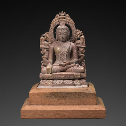 4" Inches Stone Buddha, Finely Carved, Stone Sculpture, Miniature Sculpture, Stone art - KhatiJi