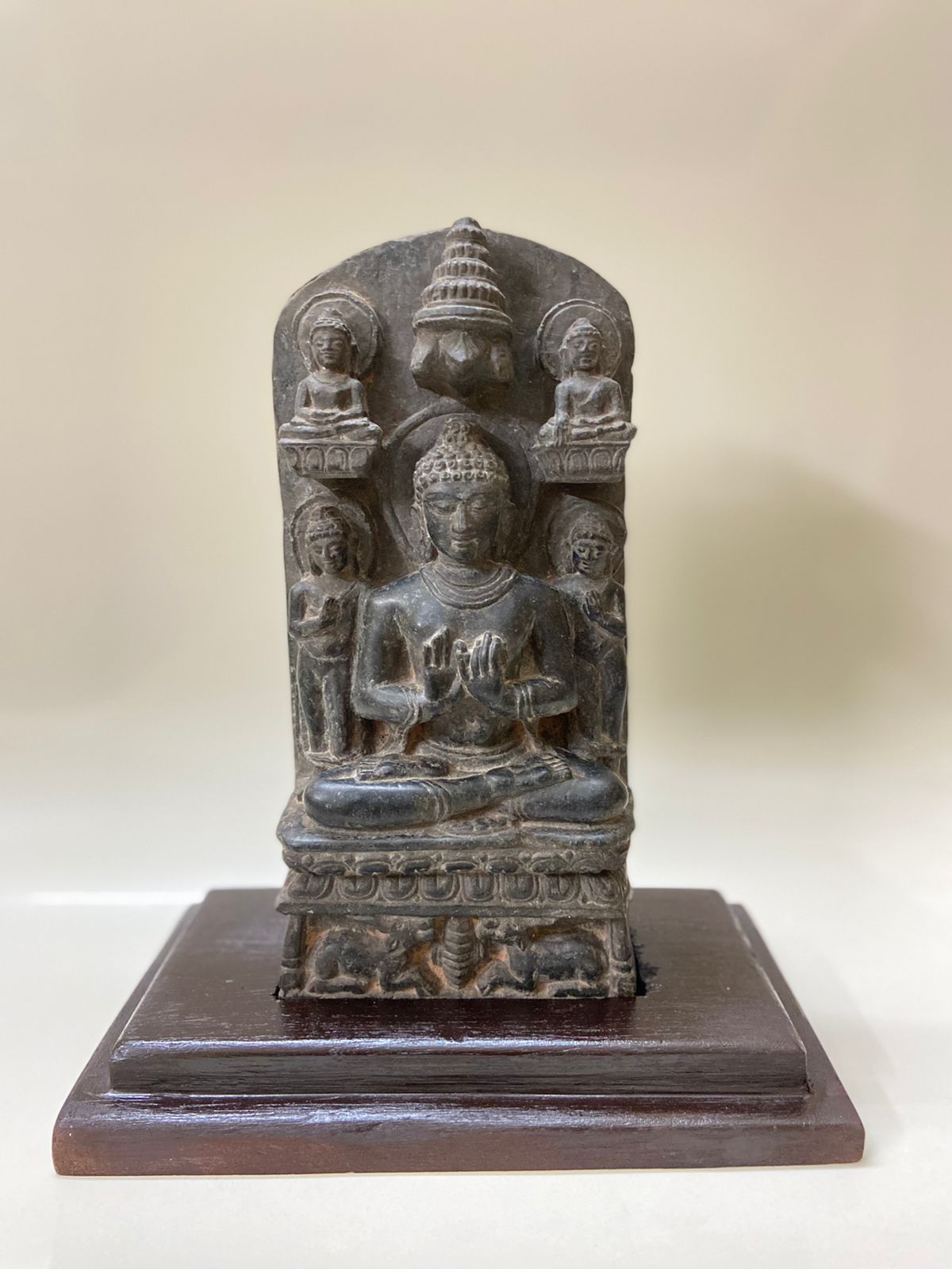 Buddha Granite Stone Sculpture With Four UNIQUE HAND GESTURES (mudras), Stone sculpture, Unique Collection