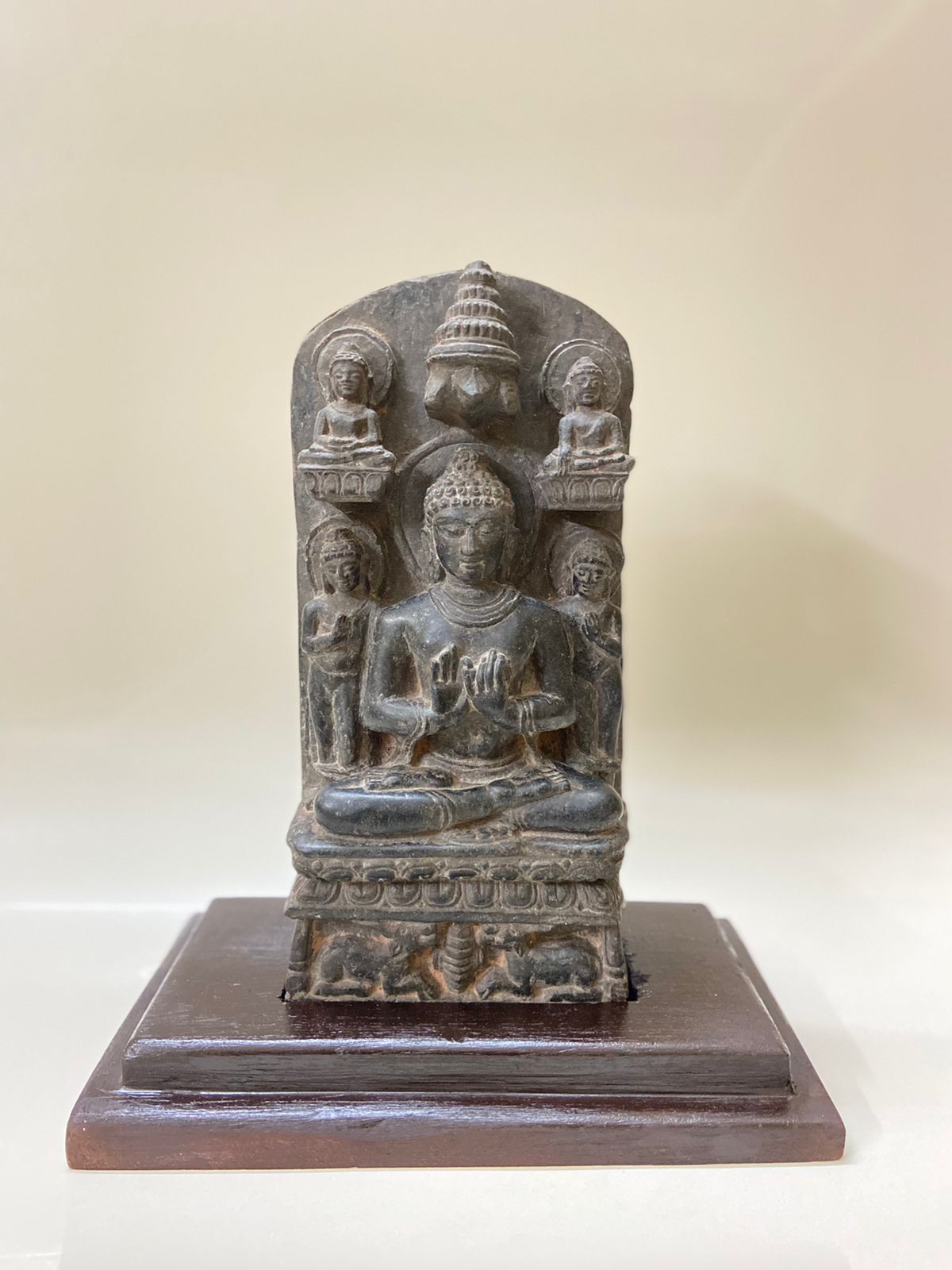 Buddha Granite Stone Sculpture With Four UNIQUE HAND GESTURES (mudras), Stone sculpture, Unique Collection