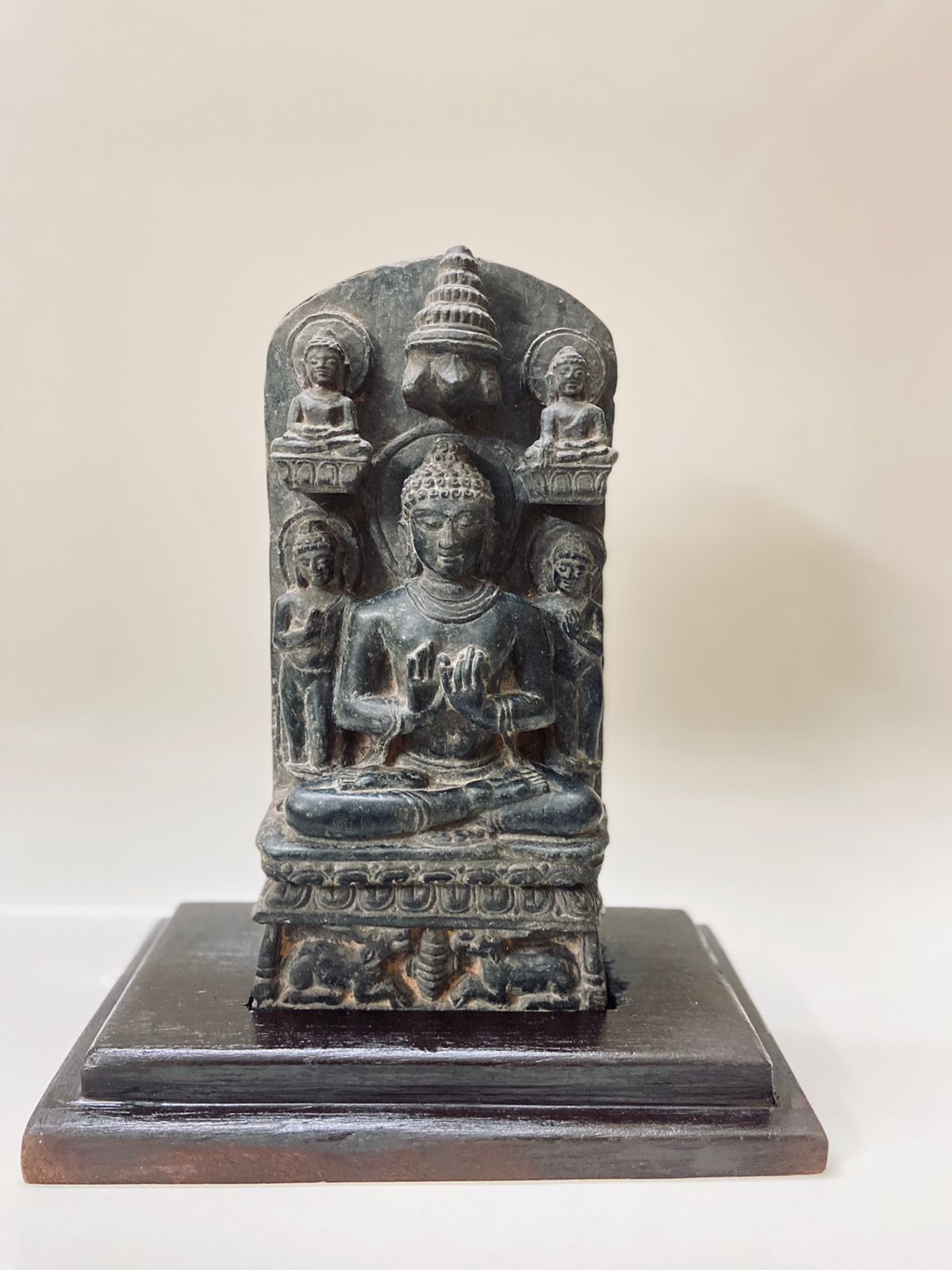 Buddha Granite Stone Sculpture With Four UNIQUE HAND GESTURES (mudras), Stone sculpture, Unique Collection