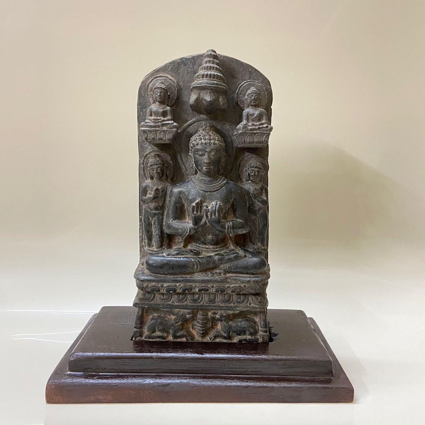 Buddha Granite Stone Sculpture With Four UNIQUE HAND GESTURES (mudras), Stone sculpture, Unique Collection