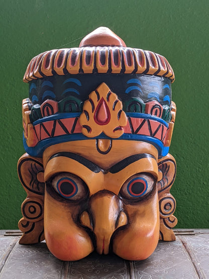 Beautifully Handcarved Wooden Hanuman Mask