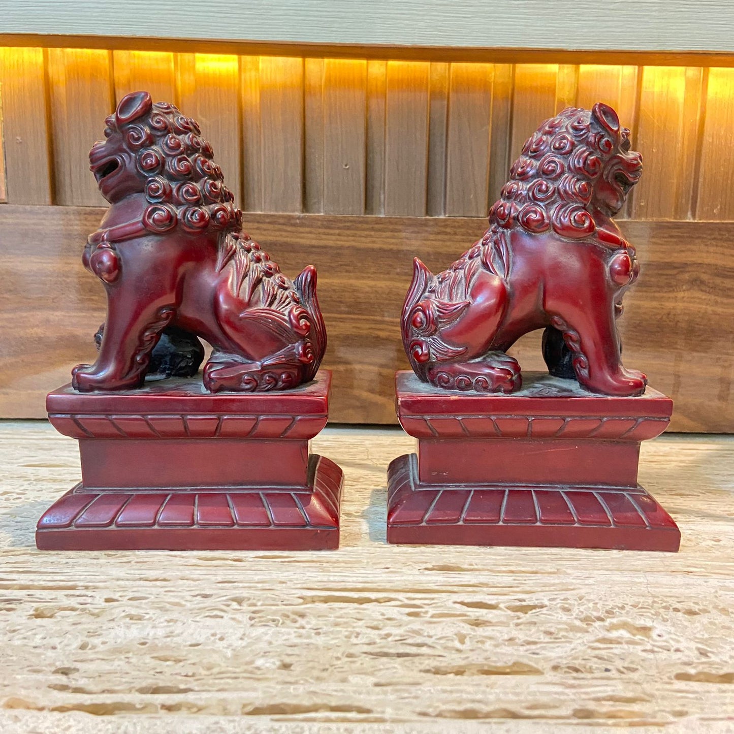 Chinese stone FooDog pair