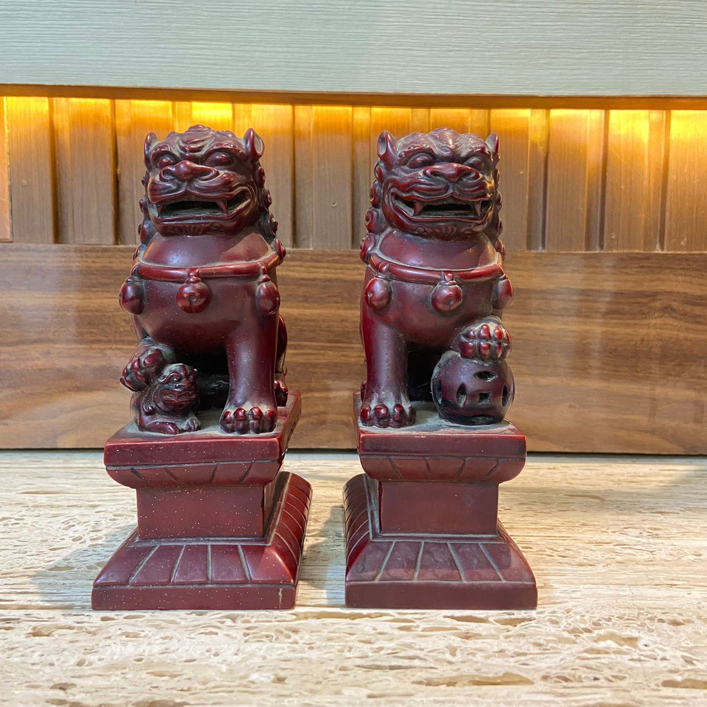 Chinese stone FooDog pair