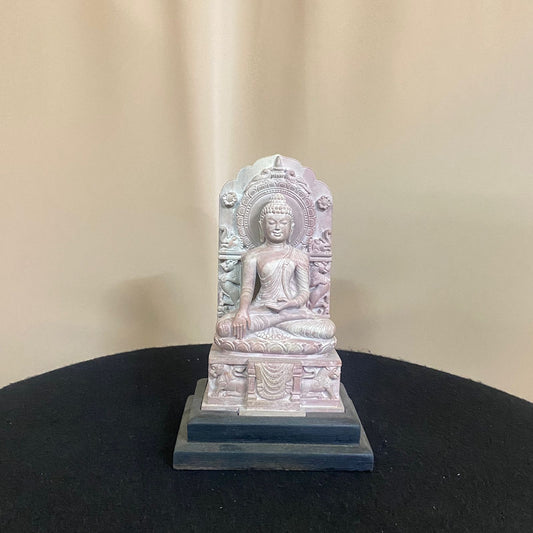 Stone Meditating Khmer Buddha Statue Bhumisparsha Mudra Sculpture Indoor Home Decor