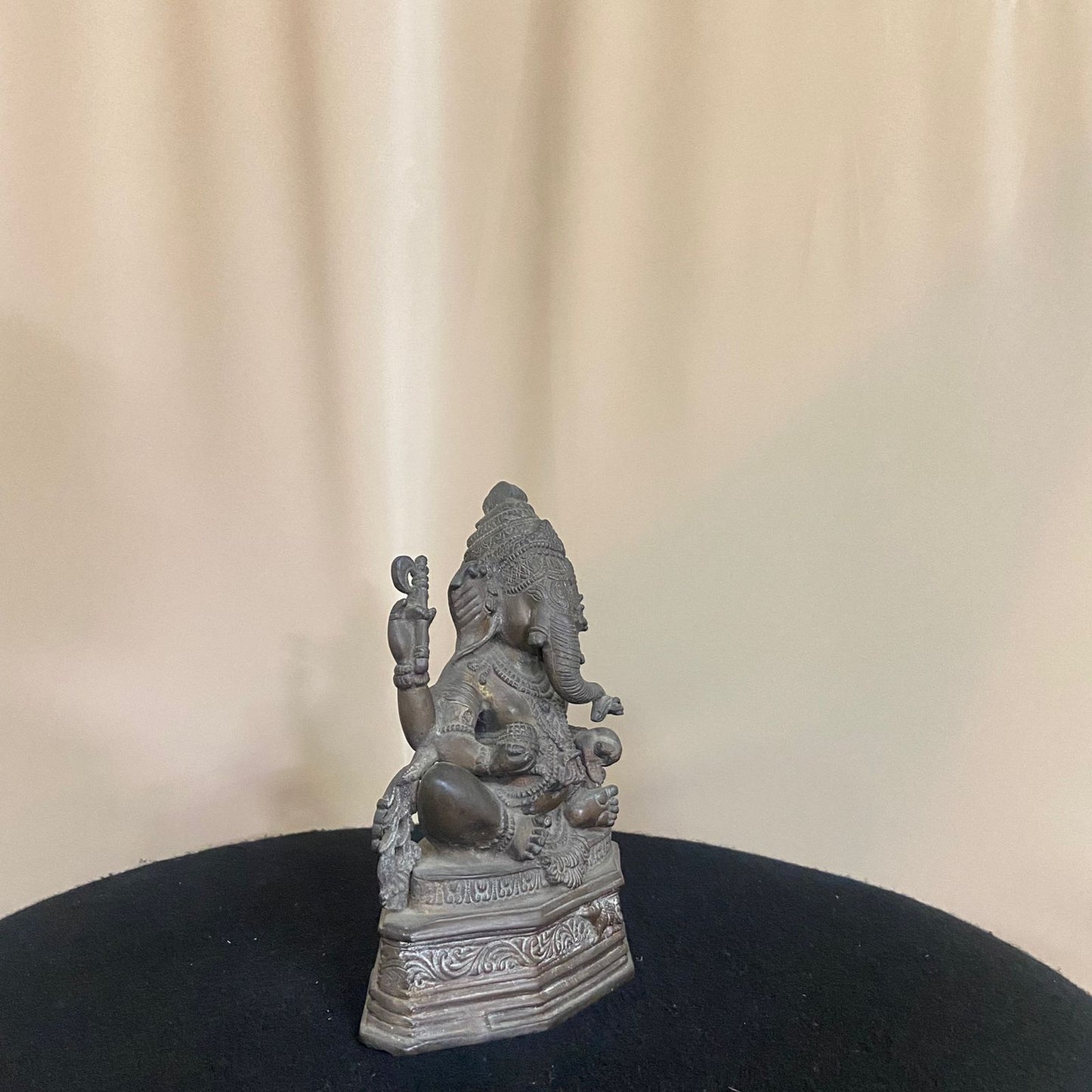 Indian Bronze Statue of Seated Ganesh Ji