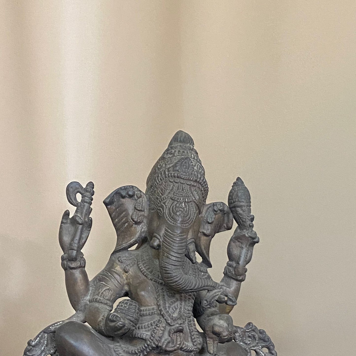 Indian Bronze Statue of Seated Ganesh Ji