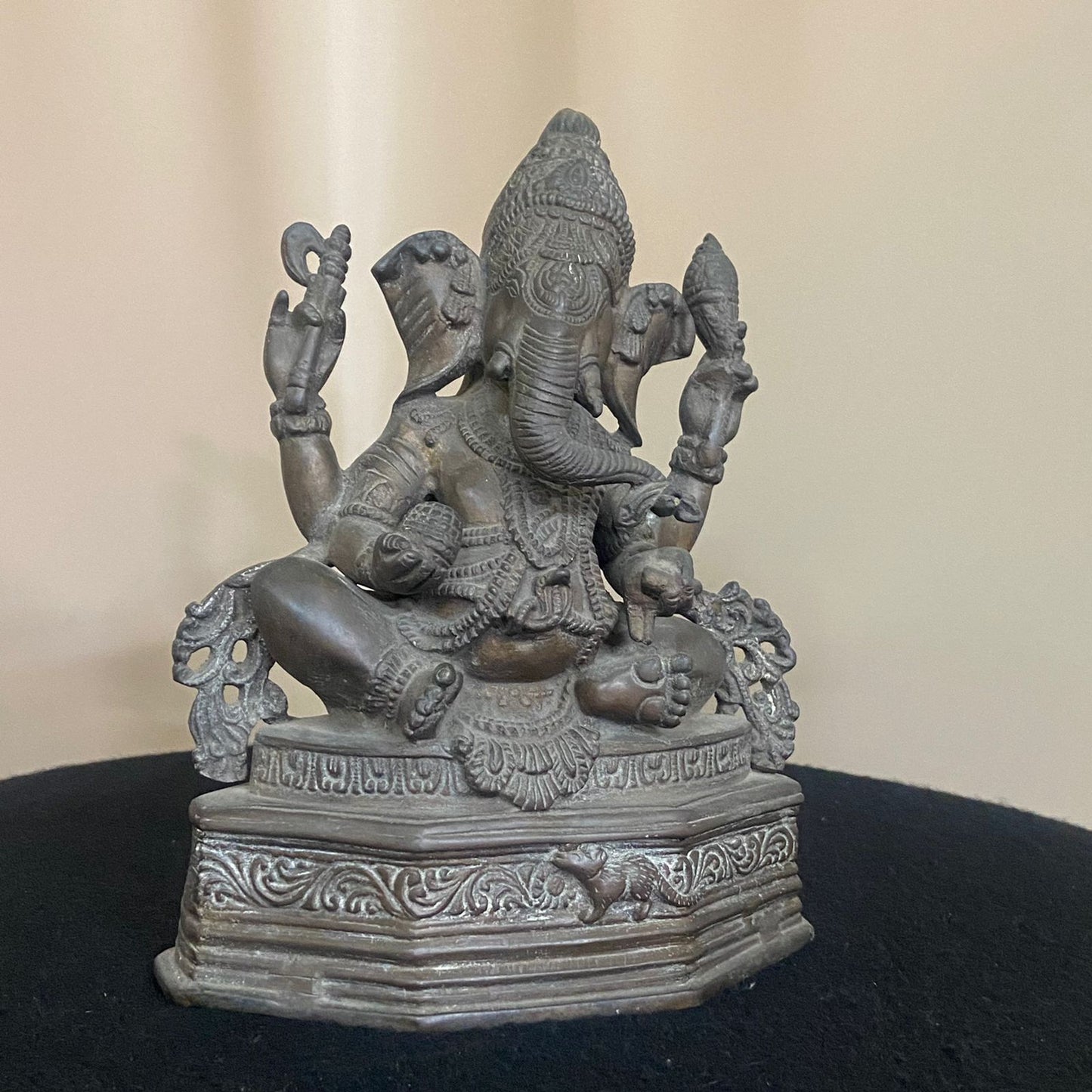 Indian Bronze Statue of Seated Ganesh Ji