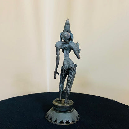 Beautiful Bronze Sculpture of Parvati devi Holding a Lotus bud