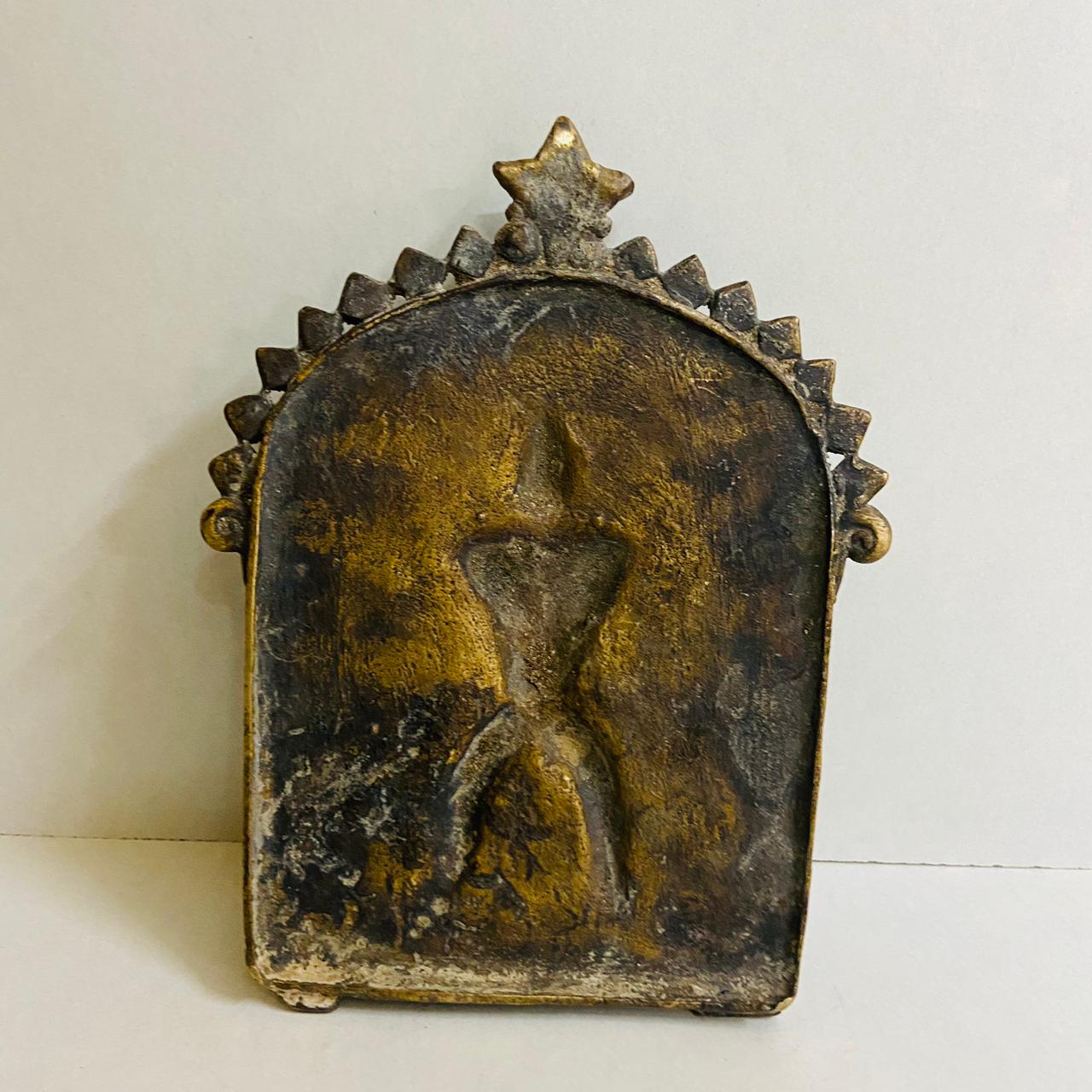 Antique Brass Veerabhadra plaque or Virabhadra Plaque