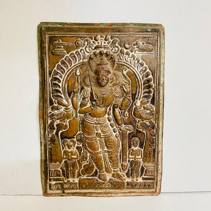 Antique Copper Veerabhadra Plaque or Virabhadra Plaque