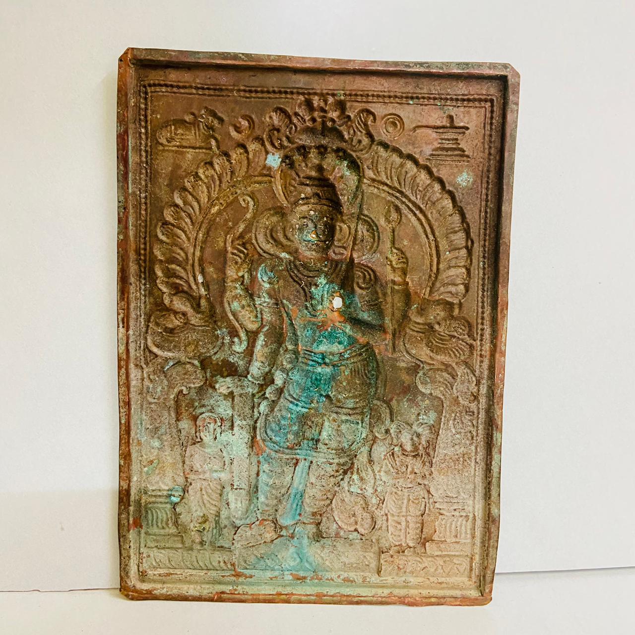 Antique Copper Veerabhadra Plaque or Virabhadra Plaque