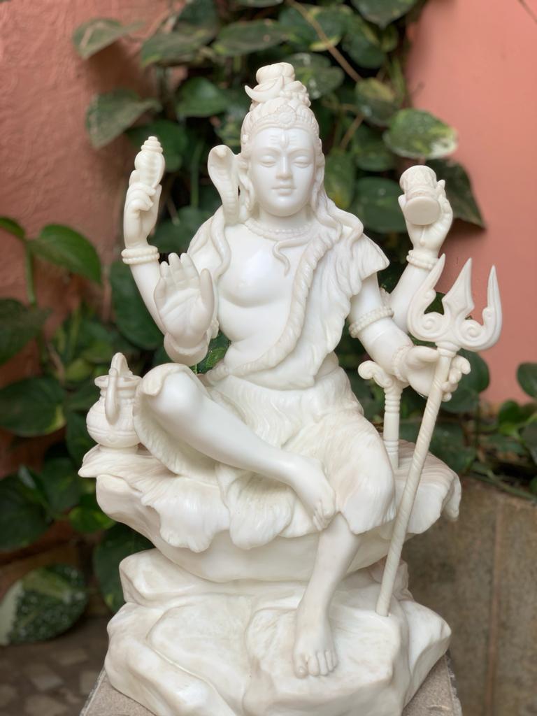 Very Fine Large Marble Dust Shiva Statue - KhatiJi