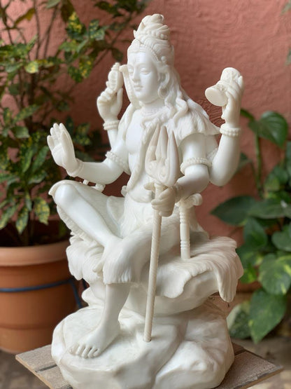 Very Fine Large Marble Dust Shiva Statue - KhatiJi