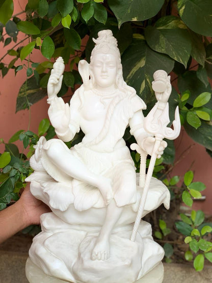 Very Fine Large Marble Dust Shiva Statue - KhatiJi