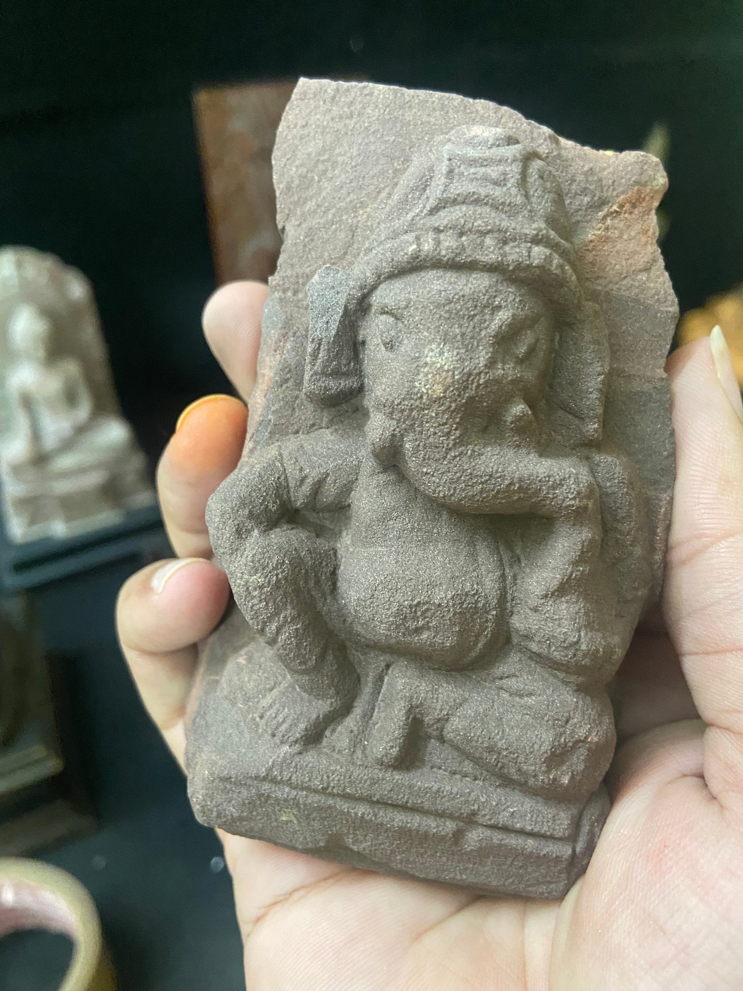 Stone Ganesha Sculpture, Bless your home with this beautiful stone sculpture of Ganesha