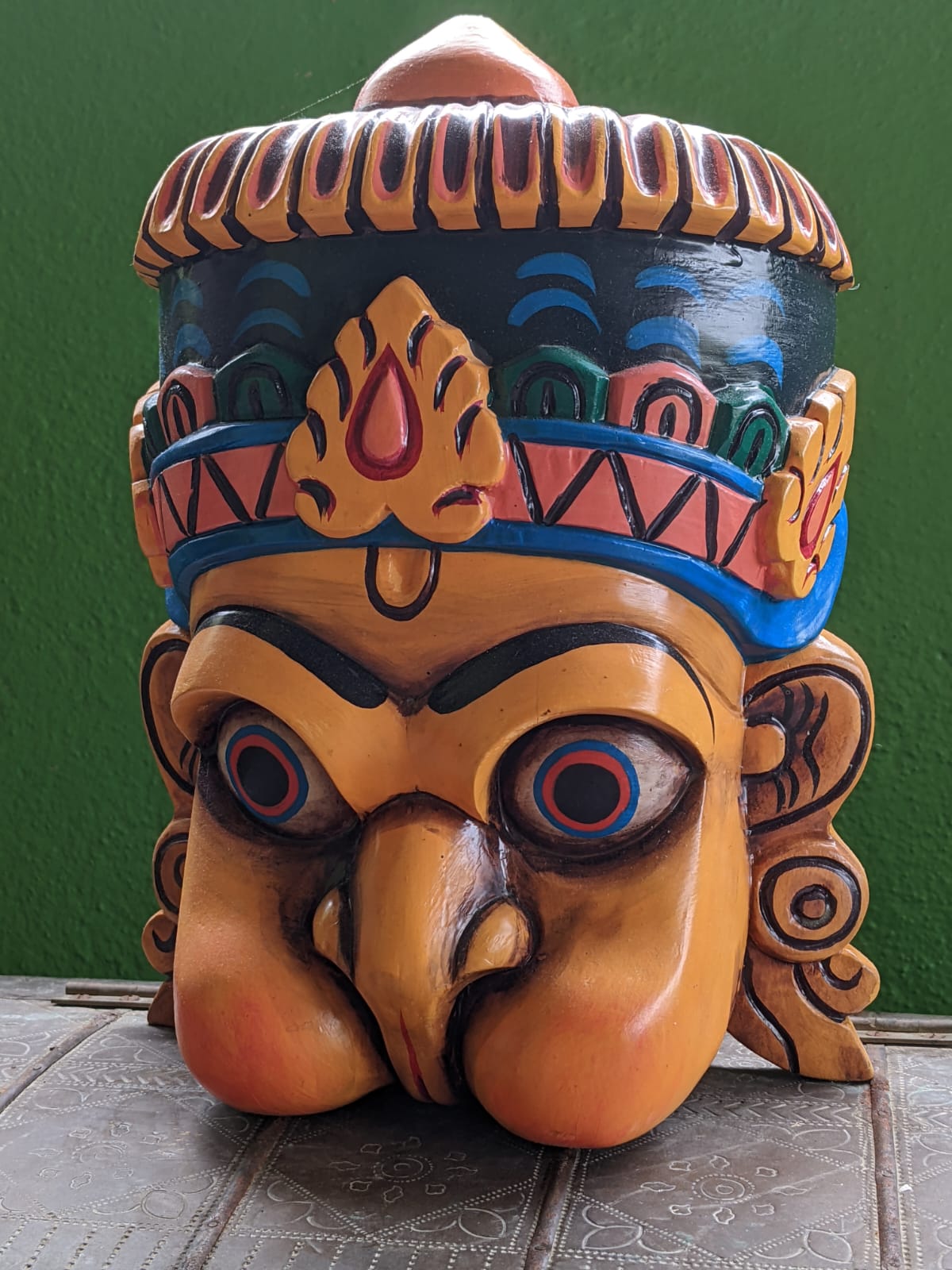 Beautifully Handcarved Wooden Hanuman Mask