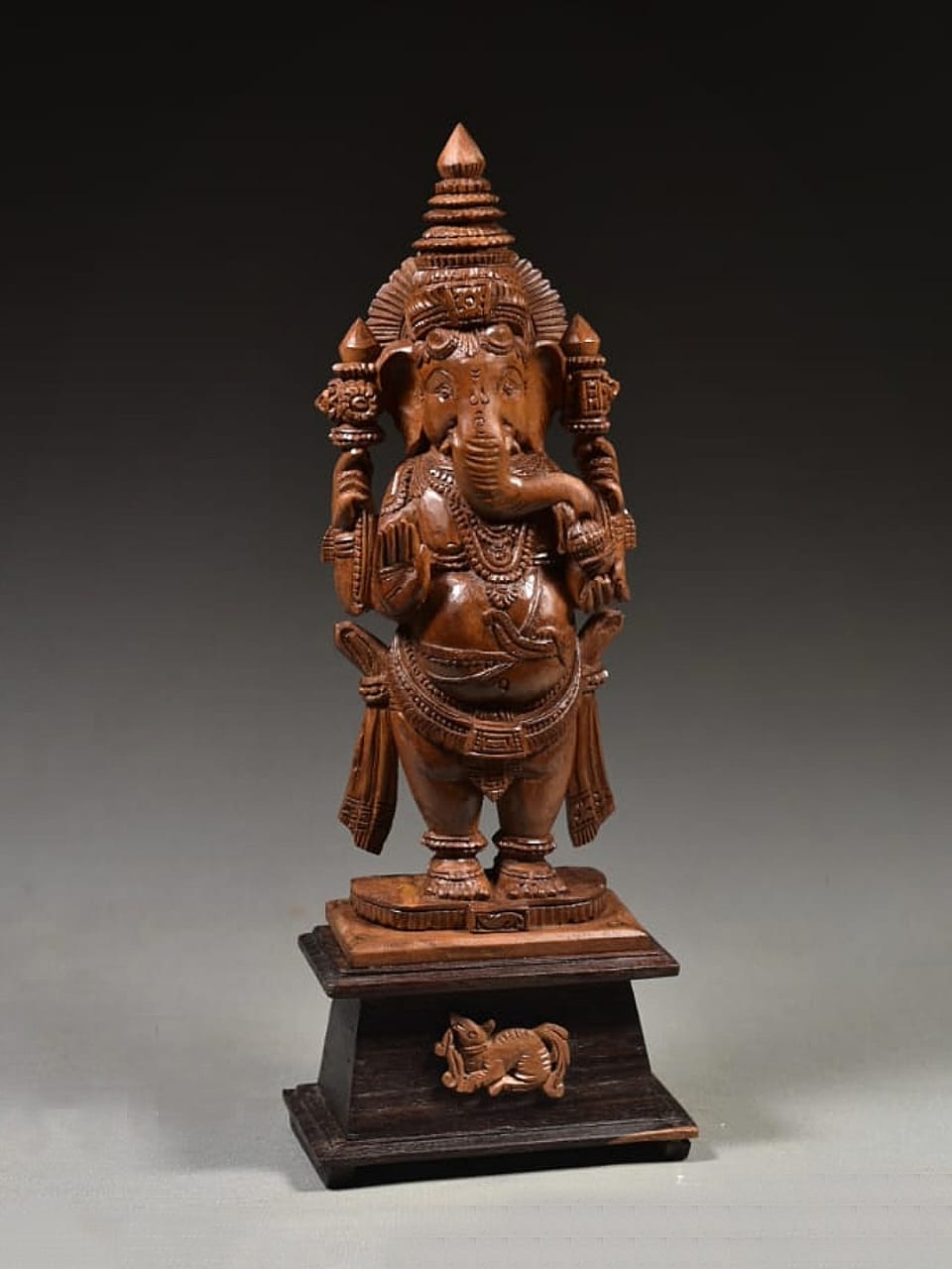 Beautiful Wooden Ganesha standing statue - KhatiJi